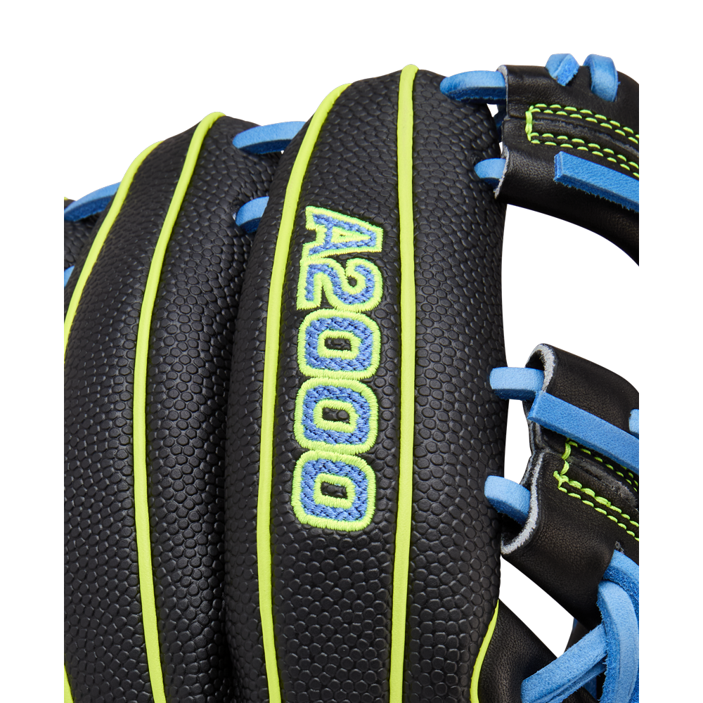 A close-up of the Wilson A2000 PF88SS 11.25" Baseball Glove, expertly crafted with premium Pro Stock leather.