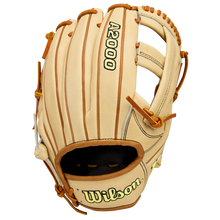 The Wilson A2000 EL3 11.75" Baseball Glove (WBW1041141175) is a tan infield glove with brown lacing and black and yellow Wilson branding, shown on a white background.