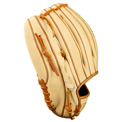 A Wilson A2000 EL3 11.75" Baseball Glove (WBW1041141175) with tan Pro Stock Leather and brown laces is pictured on a plain white background, back side up to showcase the stitching and finger slots.