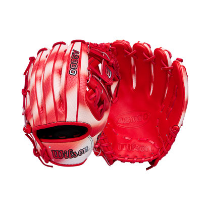 Two Wilson A2000 ZN9 11.75" Zach Neto GM baseball gloves are shown—one displaying the webbed back and logo, the other the palm and interior—ideal for players seeking a premium 11.75” infield glove from Wilson.