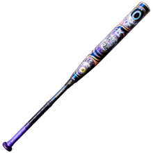 The 2027 Louisville Slugger Kryo2 Empress (-10) Fastpitch Softball Bat: WL2700401 showcases vibrant barrel designs, a purple grip, and a GO-EX+ Barrel System, shown on a white background.
