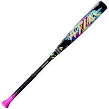2027 Louisville Slugger Atlas Hybrid Neon Night (-3) BBCOR Baseball Bat in black with a neon-colored graphic and a bright pink handle grip.