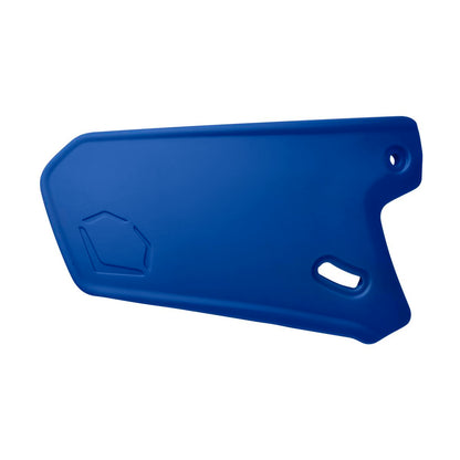 The EvoShield XVT Matte Batting Helmet Face Shield (Jaw Guard) WTV7305 is a blue plastic guard with holes, designed by EvoShield to enhance facial protection during batting.