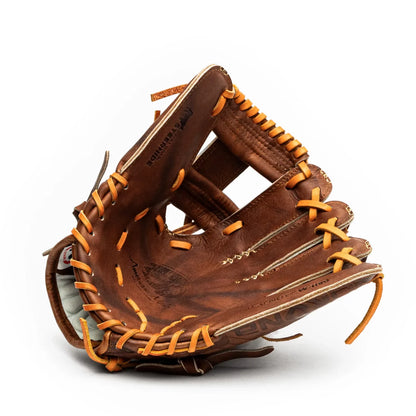 Handcrafted brown leather Nokona Walnut EP 11.5″ Baseball Glove: W-EP1150 with tan lacing.