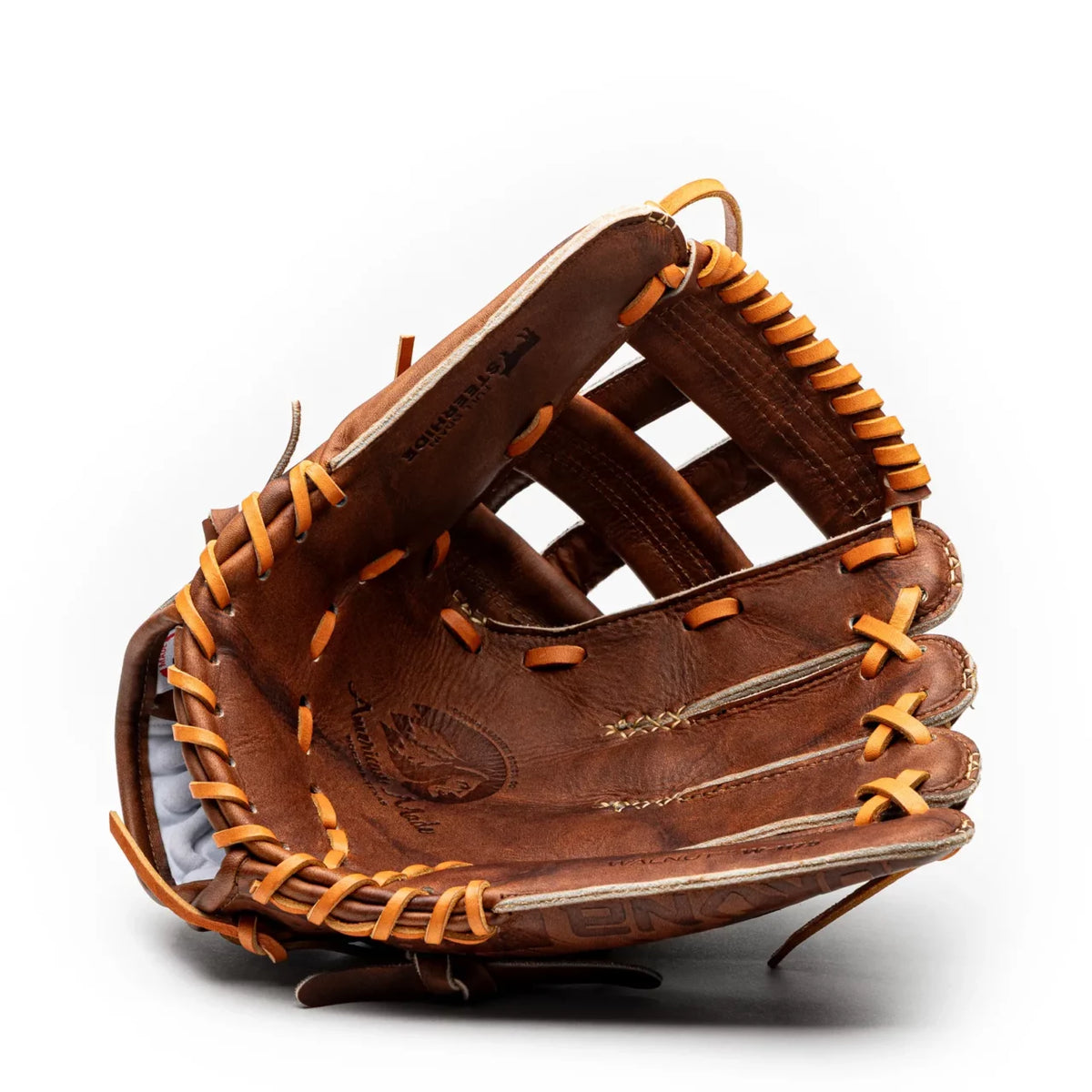 Nokona Walnut EP 11.75″ Baseball Glove: W-EP1175, a handcrafted brown leather baseball glove with tan lacing.