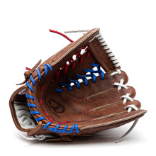 Nokona Walnut EP 12″ Baseball Glove: W-EP1200POP in Walnut Crunch leather with blue, white, and red lacing.