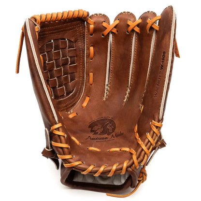 Nokona Walnut EP 13″ Baseball Glove: W-EP1300C in Brown Walnut Crunch leather featuring a woven web and tan lacing.