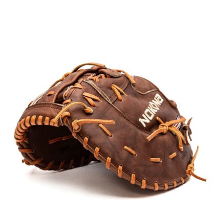 Nokona Walnut EP 13″ First Base Mitt: W-EPN70 in walnut crunch leather with tan lacing.