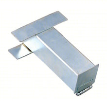 The Athletic Specialties Steel Ground Anchor: BA55 is a metal fitting with a rectangular base, two flat flaps on top, and a hinge, designed to work with steel ground anchors by Athletic Specialties.