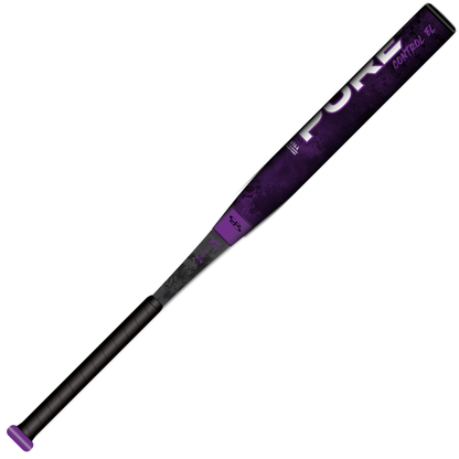 The 2026 BoombahPure Pure13 Purple Control 13" Balanced NSA/USSSA Slowpitch Softball Bat (M3B0-6144 PU) features large "PURE" lettering, a purple knob, X25 Barrel Technology, and a Vibration Dampener for improved performance.