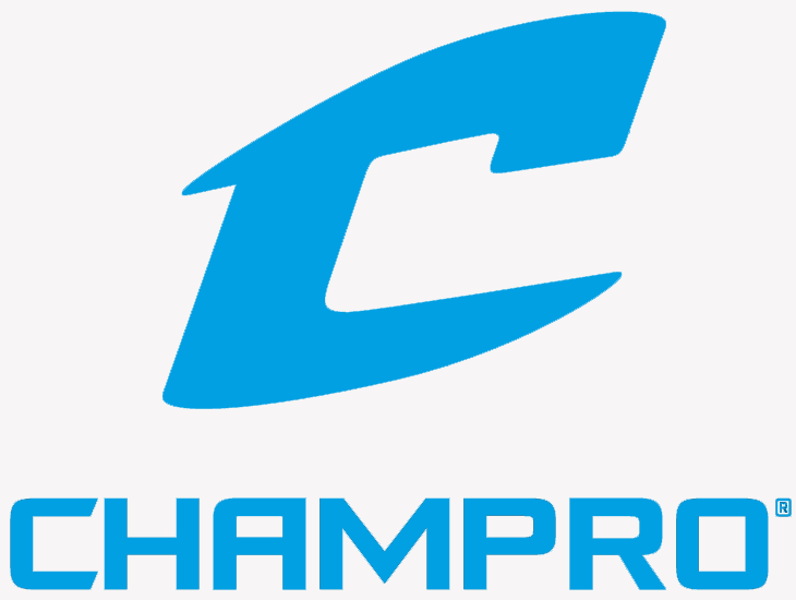 Champro logo featuring a large, stylized blue letter C above the word CHAMPRO in bold, blue capital letters on a white background.