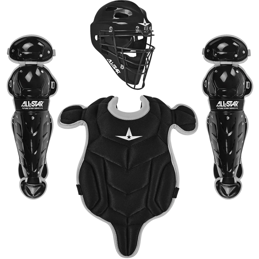 The All Star Future Star Series Catcher's Kit (CK-FS2) by All Star includes a chest protector and other gear—ideal as a youth catchers set or catching kit.