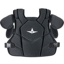 The All Star CPU26 Internal Shell Umpire Chest Protector features shoulder padding, a white star logo, HDPE plates, adjustable side straps, and a segmented DeltaFlex harness for flexibility and comfort.