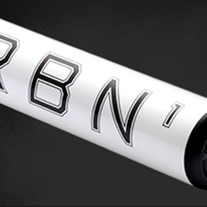 Close-up of a white cylindrical object with black text reading RBN 1 against a dark background.