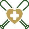 Baseball and Softball bat care and break in icon with a heart and crossed bats
