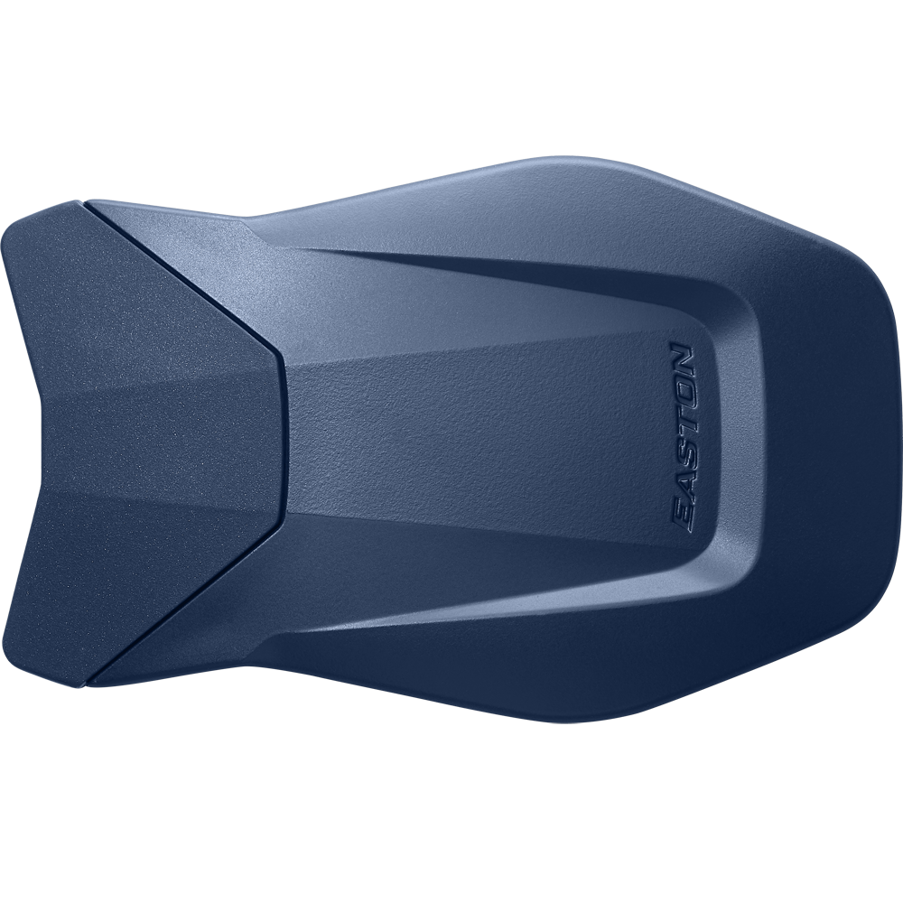 The Easton Multi-Adjust Jaw Guard (MULTIADJG) by Easton is a blue batting helmet attachment, displayed from above on a white background.