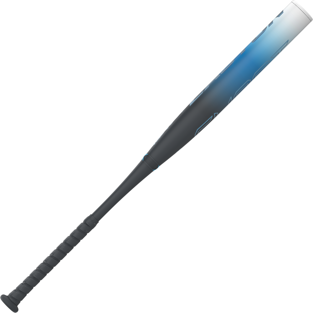 2025 Easton Ghost OG Fastpitch Softball Bat with blue and grey colorway and branding details on a white background
