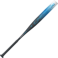 The 2025 Easton Ghost OG (-9) Fastpitch Softball Bat (EFP5GHOG9) by Easton features a black and blue design with a black grip and blue barrel lettering, incorporates Sonic Comp technology, and is shown against a white background.