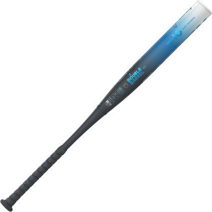 The 2025 Easton Ghost OG (-10) Fastpitch Softball Bat: EFP5GHOG10 (DEMO) features Double Barrel construction, a black grip, and a blue and black aluminum design, shown against a white background.