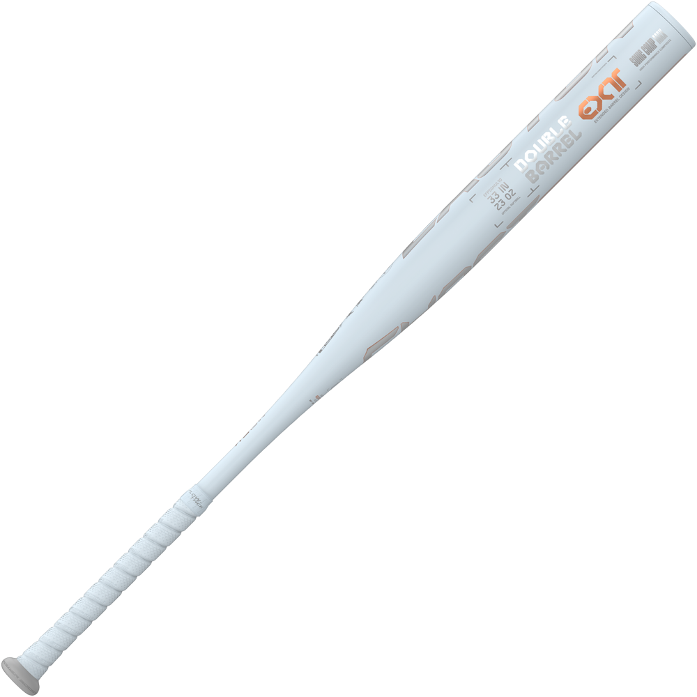 A 2025 Easton Ghost Unlimited fastpitch softball bat with Double Barrel EXT design and Flow-Tack grip.