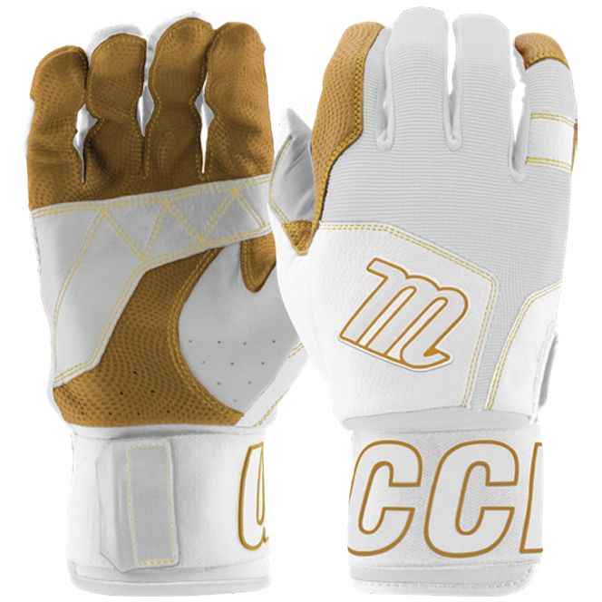 Marucci Blacksmith V2 Full Wrap Adult Batting Gloves: MBG2BKSM