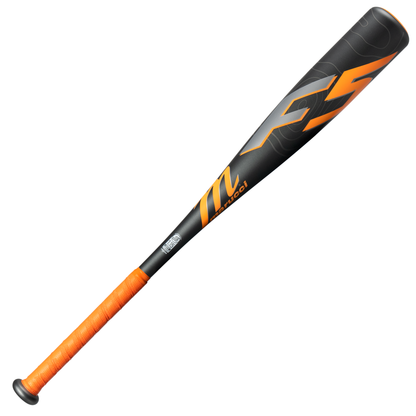 The 2026 Marucci F5 JBB (-10) 2 3/4" USSSA Baseball Bat (MJBBF55) features a black and orange design with an orange grip, bold FS lettering near the barrel, and the Marucci logo along the side.