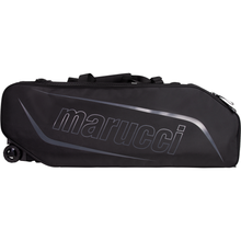 The Marucci XD Wheeled Catcher's Bag: MBXDWB is a spacious black rolling bag designed for easy transport of catchers gear to every game.