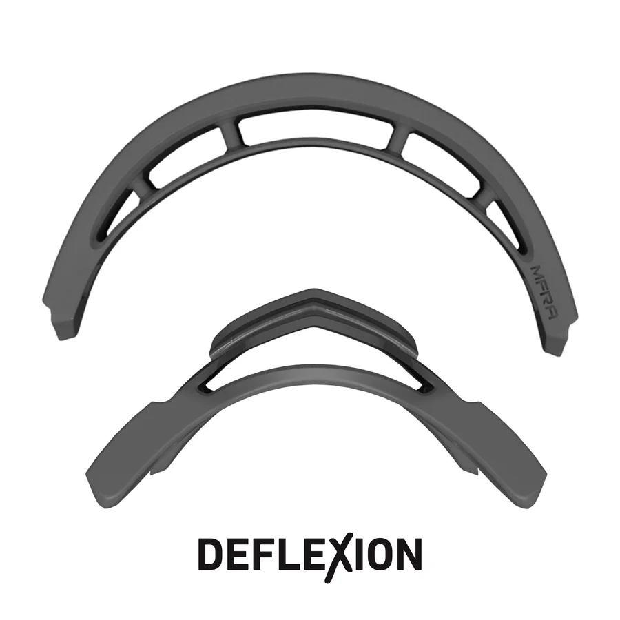 A pair of grey plastic objects, perfect for use with the All Star PHX Paige Halstead MVP Pro Hockey Style Catcher's Helmet: MVP5-PHX.