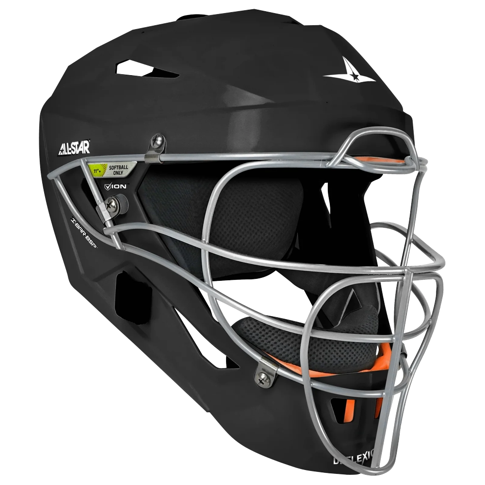 Sure! Here is the rewritten sentence using your product data: The All Star PHX Paige Halstead MVP Pro Lite Hockey Style Catcher’s Helmet: MVP-5-PHX-LT is a black fastpitch catcher’s helmet featuring a metal faceguard, padded interior, and the All Star logo on the side. Inspired by Paige Halstead, this helmet offers ventilation holes and an adjustable chin pad for superior comfort and protection.