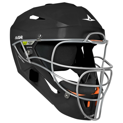 Sure! Here is the rewritten sentence using your product data: The All Star PHX Paige Halstead MVP Pro Lite Hockey Style Catcher’s Helmet: MVP-5-PHX-LT is a black fastpitch catcher’s helmet featuring a metal faceguard, padded interior, and the All Star logo on the side. Inspired by Paige Halstead, this helmet offers ventilation holes and an adjustable chin pad for superior comfort and protection.