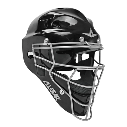 The All Star Heiress Fastpitch Catcher's Kit: CKW-H by All Star includes a black helmet with a metal face mask, ideal for any fastpitch catching kit or catcher set.