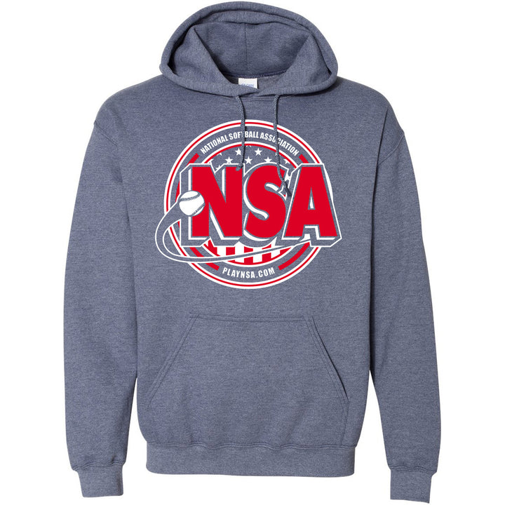 National Softball Association NSA Crest HeavyBlend Heather Hoodie