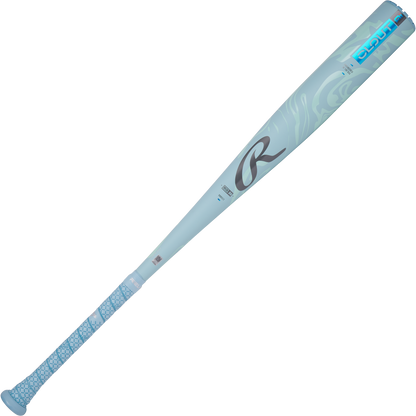 A baseball bat featuring a unique design, inspired by the 2025 Rawlings Clout AI (-3) BBCOR Baseball Bat: RBB5C3 (USED)—an advanced model from Rawlings made for peak performance.