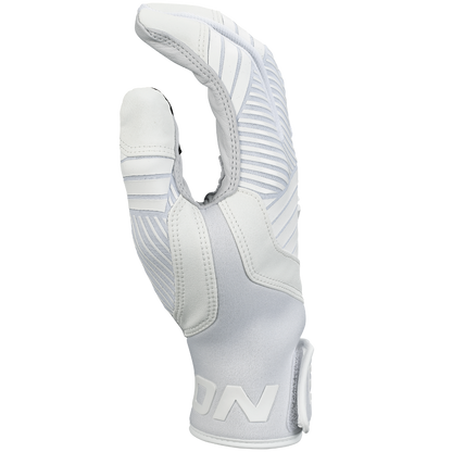 A pair of white Easton Walk Off Ethos Youth Batting Gloves (WO25YBG) by Easton is displayed against a white background.
