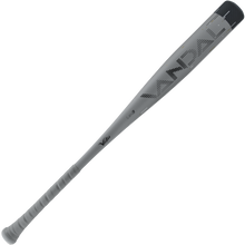 The 2024 Victus Vandal Lev3 (-3) BBCOR Baseball Bat: VCBV3 (USED) features a gray metal design, large "Victus" branding near the barrel, and a wrapped grip handle to boost your swing speed.