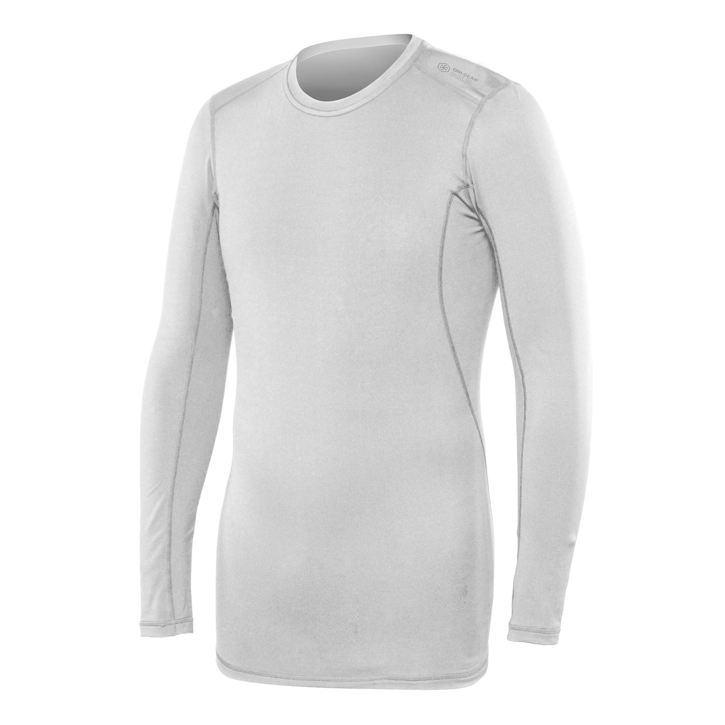 The Champro Cold Weather Compression Long Sleeve Crewneck (CWCJ1) by Champro Sports is a white shirt made with heavyweight brushed fabric for a soft feel and added durability.