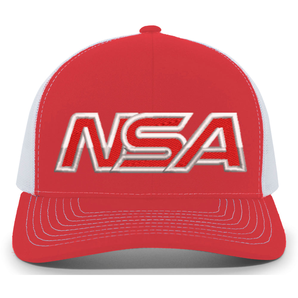 NSA Outline Series Red Snapback Hat: 104-RDWH