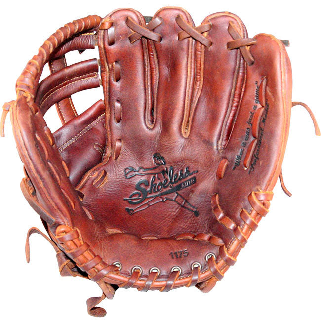 The Shoeless Jane 11.75" Fastpitch Glove: 1175FPHW by Shoeless Joe is a brown leather infielder’s glove with visible stitching, laces, an H Web pocket, the Shoeless Joe logo, and “1175” printed on the palm.