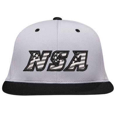 NSA Flag Series Silver Black Flex Fit Hat: ES342-SLBK