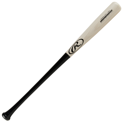 The Rawlings Player Preferred Ash Wood Baseball Bat: 271RAB features a two-tone design with a black handle, light barrel, large R logo, and 271 profile for lightweight balance—crafted by Rawlings for optimal performance.
