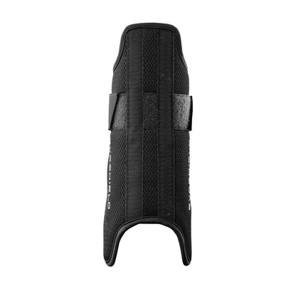 The EvoShield Pro-SRZ Gel-to-Shell™ Catcher's Lower Leg Guards (WB570800 / WB571030) by EvoShield feature a textured surface, reinforced center seam, and two adjustable Velcro straps for custom-molded protection during riding or training.