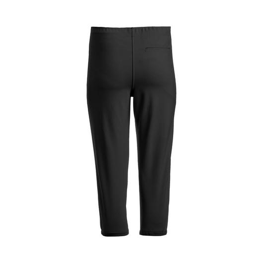 Mizuno Women's Stretch Fastpitch Softball Pants (350629) shown from the back, with a right-side pocket, elastic waistband, and 4-way stretch fabric—ideal for softball or everyday wear.