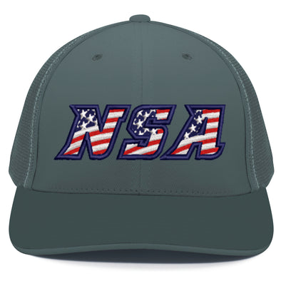 NSA Flag Series Graphite Flex Fit Hat: 404M-GR-F