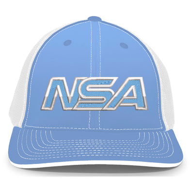 NSA Outline Series Columbia Blue Flex Fit Hat: 404M-CBWH