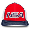 NSA Outline Series Red/Navy Flex Fit Hat: 404M-RDWHNV
