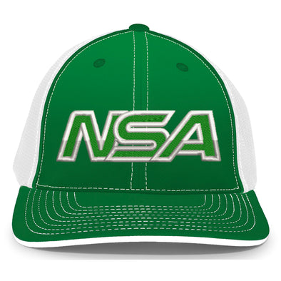 NSA Outline Series Kelly Green Flex Fit Hat: 404M-KGWH