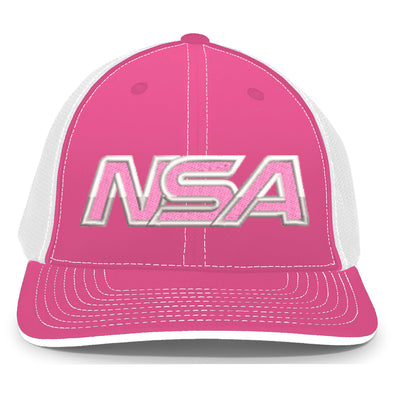 NSA Outline Series Pink Flex Fit Hat: 404M-PKWH