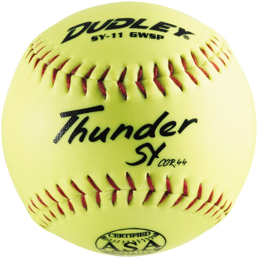 Dudley ASA Thunder SY 11" 44/375 Synthetic Slowpitch Softballs:  4A722N
