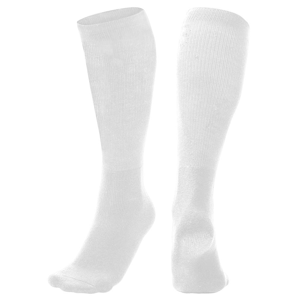 A pair of Champro Sports Multi-Sport Socks: AS2 in white, with one sock shown from the front and the other from the back, displayed against a white background.