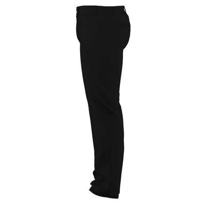 Side view of Alleson Adult Crush Open Bottom Baseball Pants (655WLP) by Alleson, featuring a straight-leg cut, waistband, and belt loops, made from double-knit polyester, shown on a white background.